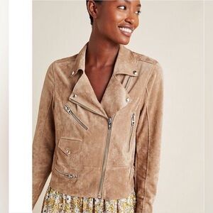 Anthropologie BLANKNYC Elliott Moto Jacket Tan Medium